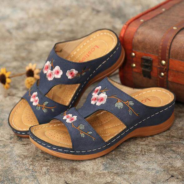 Dames bloemensandalen