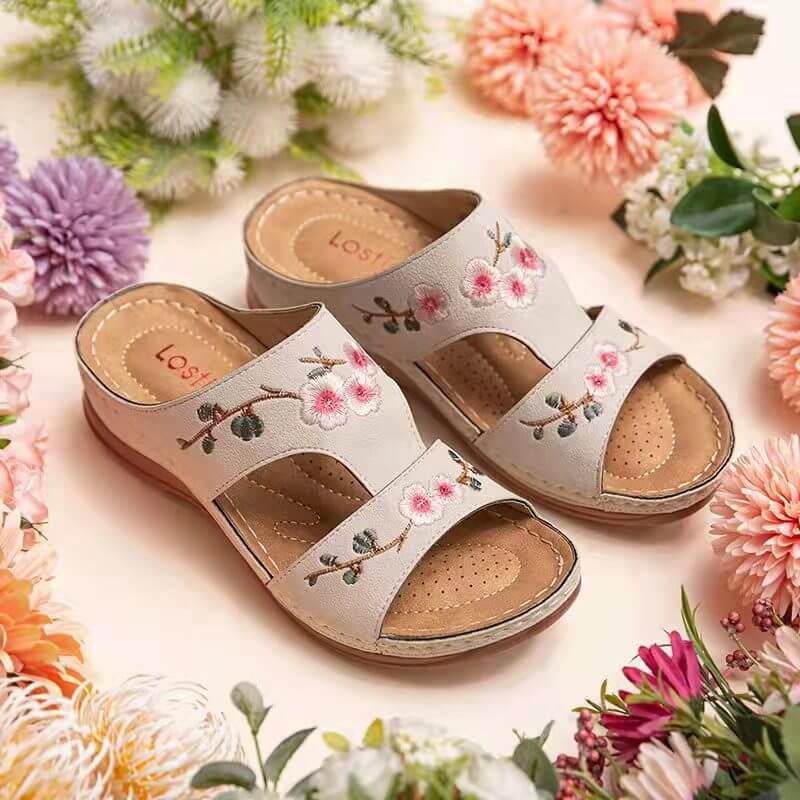 Dames bloemensandalen