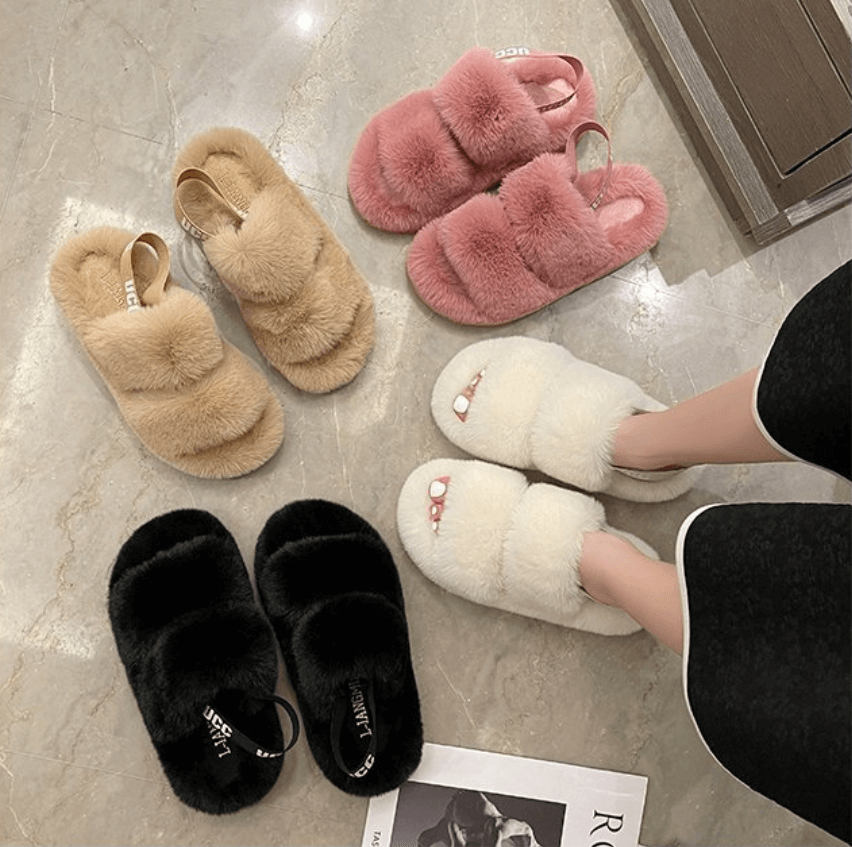 Zachte winter slippers Fluffy flops