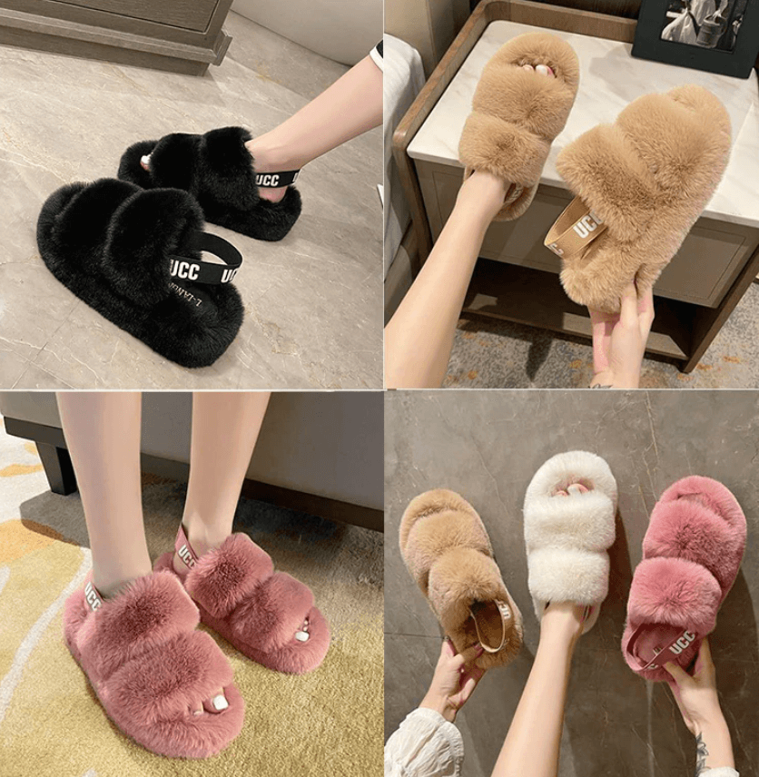 Zachte winter slippers Fluffy flops