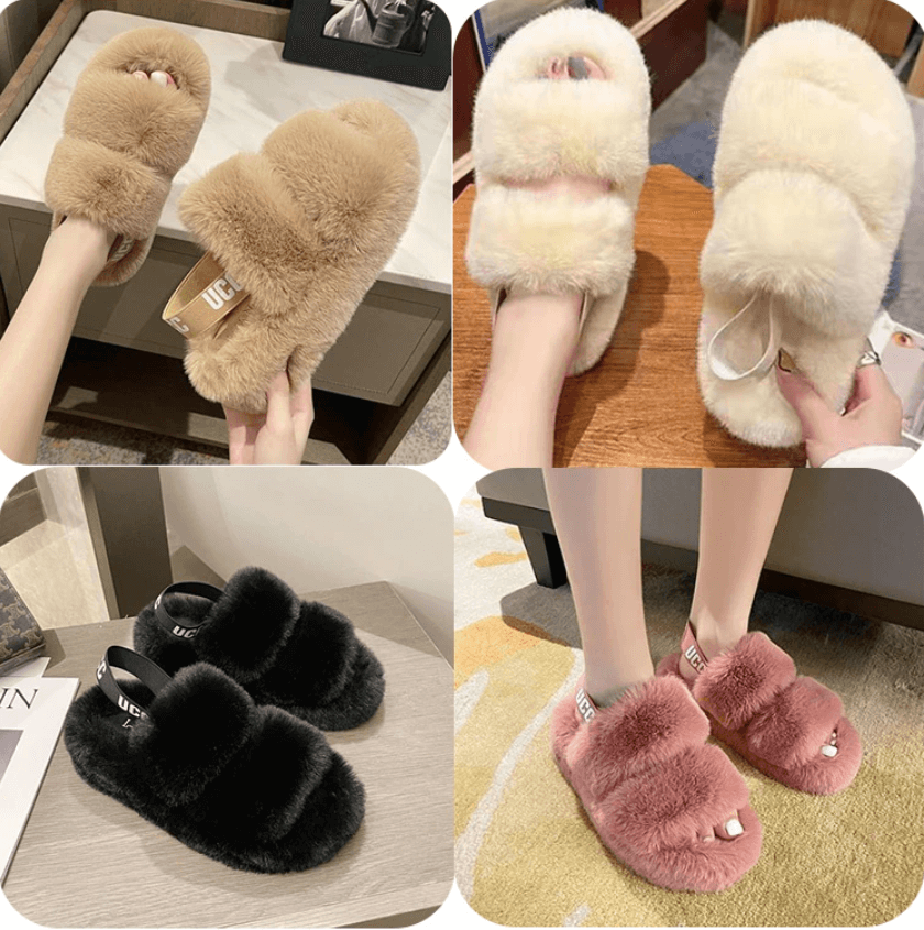 Zachte winter slippers Fluffy flops