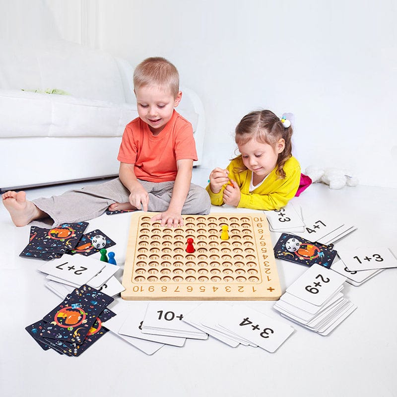 Houten montessori vermenigvuldigings bordspel FunnyCalc