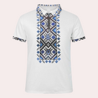 Bedrukte witte polo voor heren