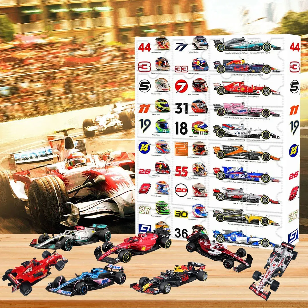 Formule 1-adventskalender met verzamelobjecten