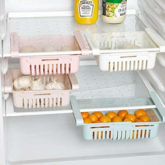 Verstelbare koelkast organisator