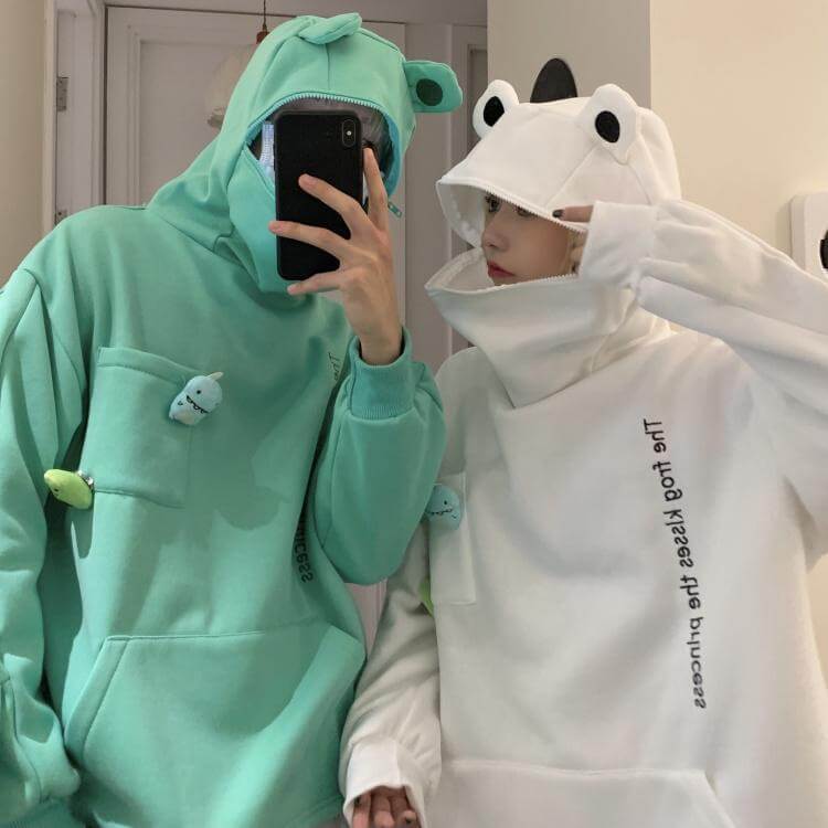Uniseks hoodie met kikkerontwerp