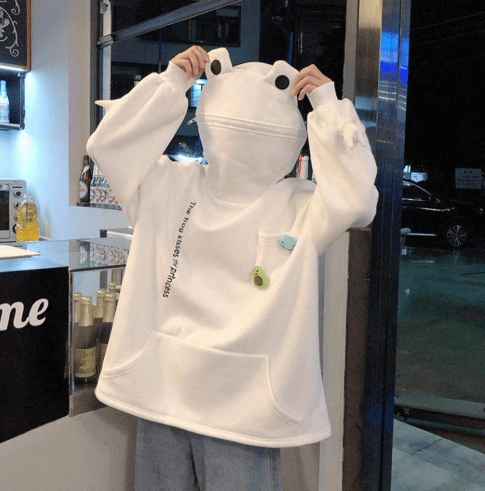 Uniseks hoodie met kikkerontwerp