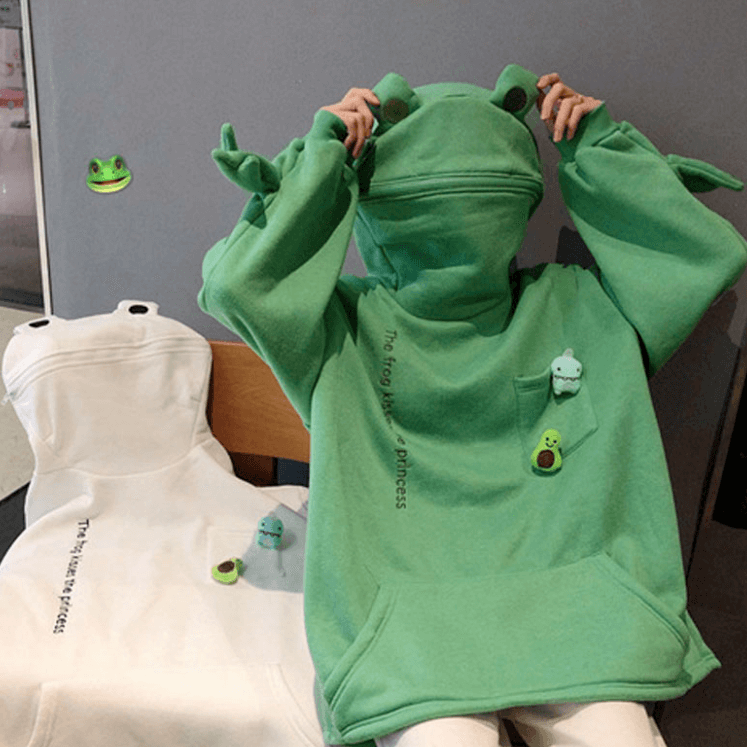 Uniseks hoodie met kikkerontwerp — afbeelding 20