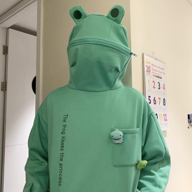 Uniseks hoodie met kikkerontwerp