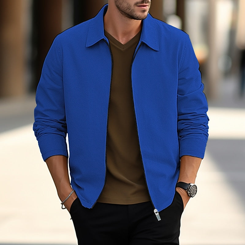 Licht overshirt met structuur en reverskraag