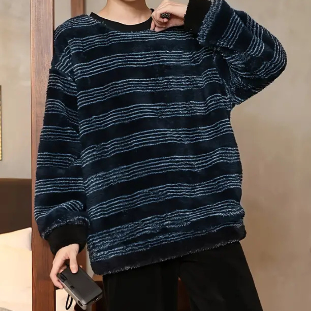 Gestreepte heren sweater met comfortabele pasvorm