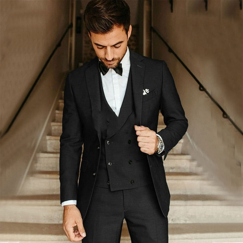Isaiah | Driedelig slim-fit herenpak met double-breasted gilet