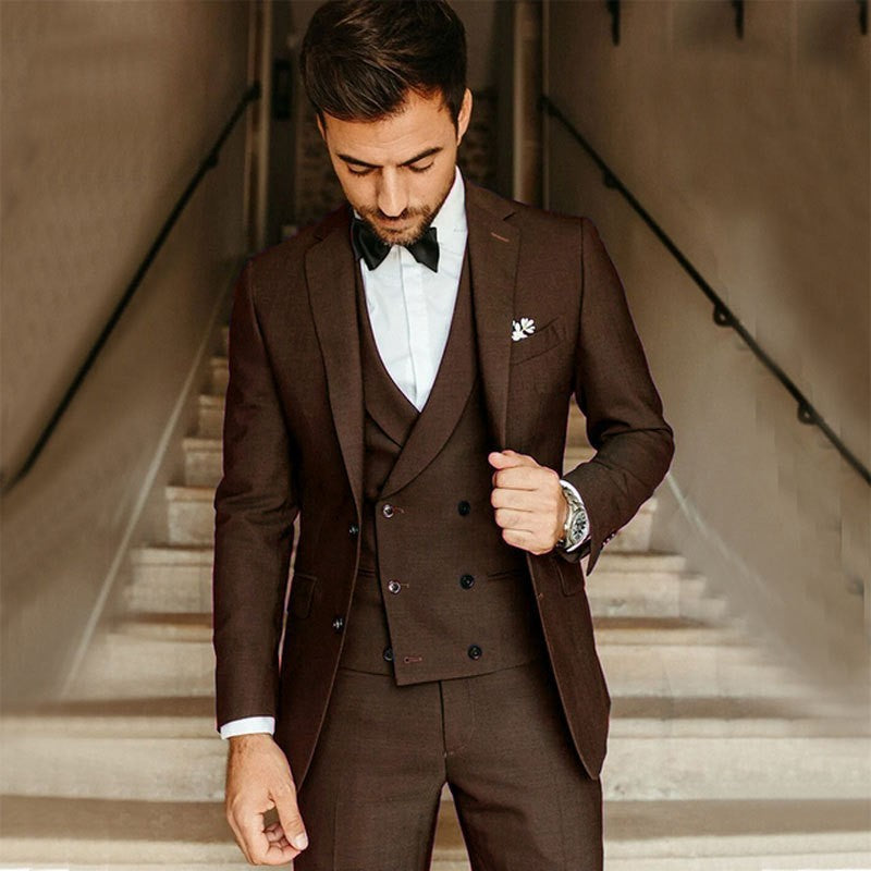 Isaiah | Driedelig slim-fit herenpak met double-breasted gilet
