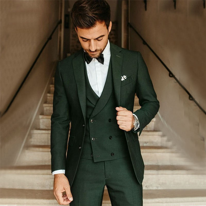 Isaiah | Driedelig slim-fit herenpak met double-breasted gilet