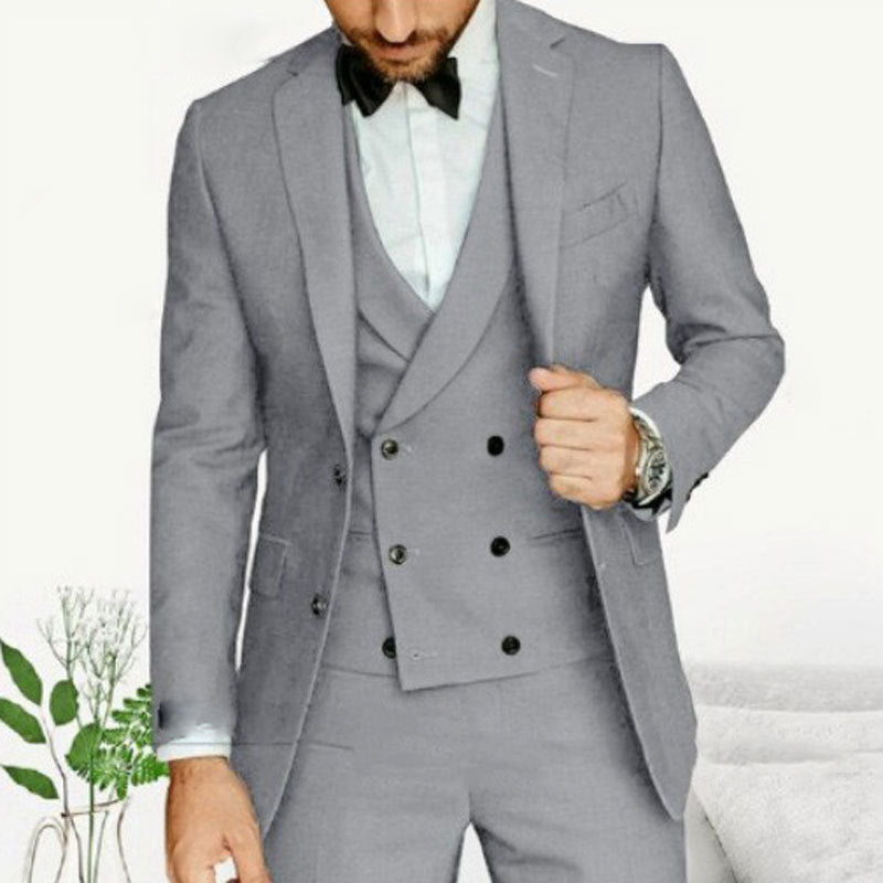Isaiah | Driedelig slim-fit herenpak met double-breasted gilet