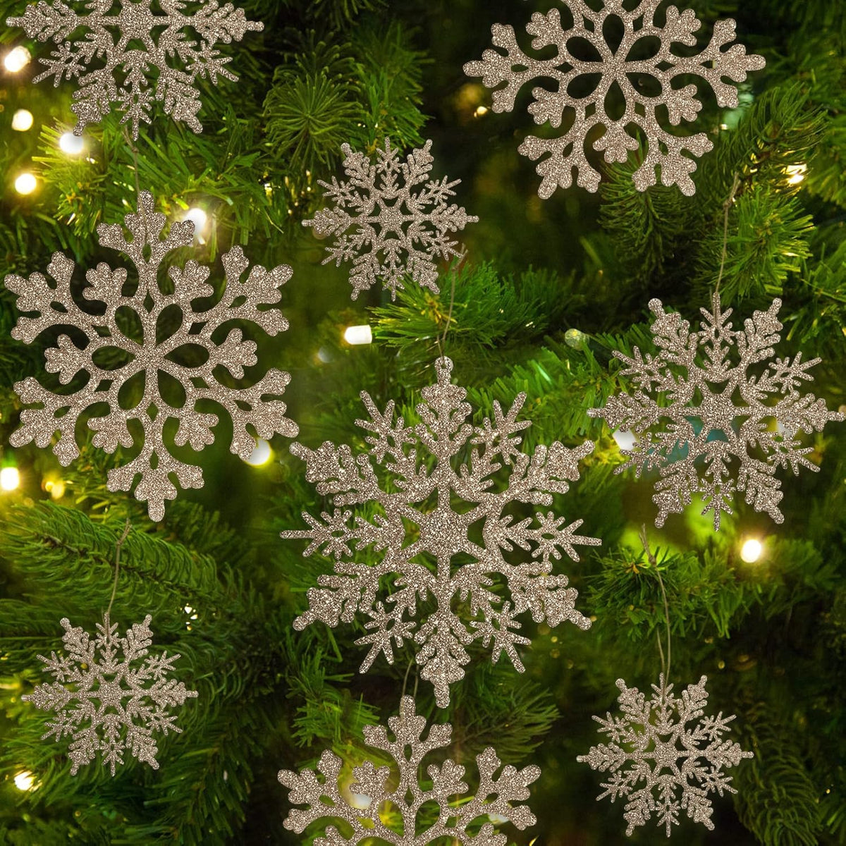 Sneeuwvlok kerstornamenten set — afbeelding 15