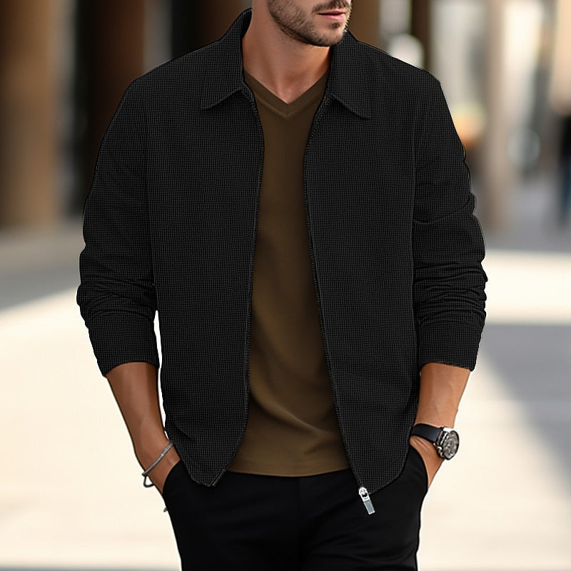 Licht overshirt met structuur en reverskraag