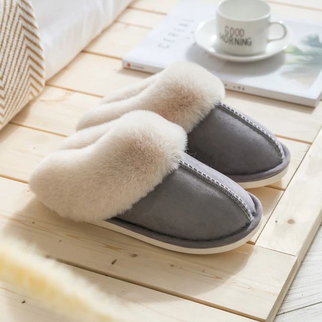 Faux suède damespantoffels
