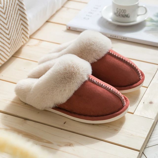 Faux suède damespantoffels