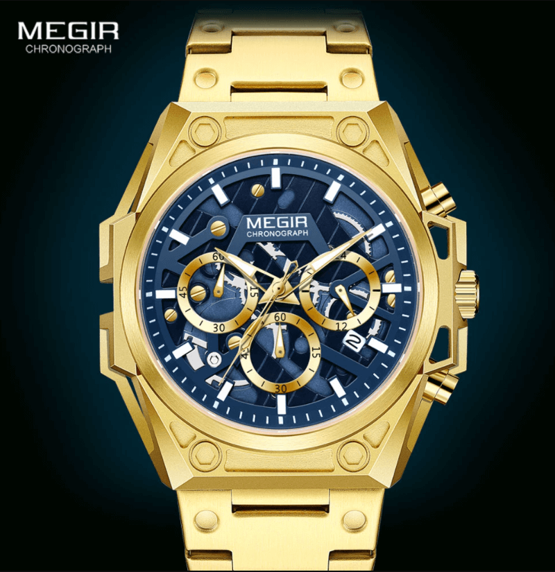 Skeleton-chronograafhorloge Megir