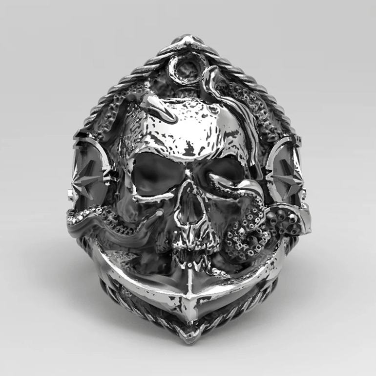 Gothic schedel ring