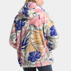 Warme damesjas met capuchon en bloemenprint
