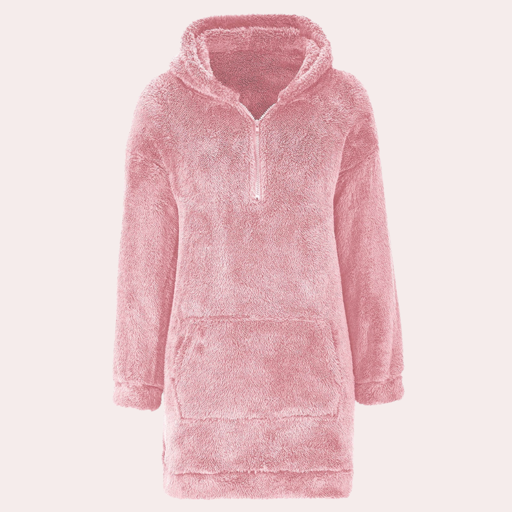 Zachte warme wintertrui met ritssluiting voor dames
