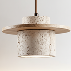 Hanglamp travertijn houtlook