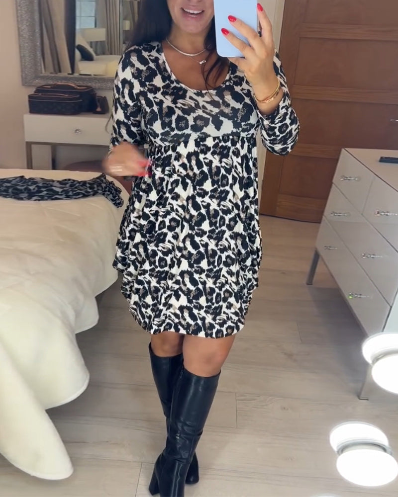 Herfstjurk met luipaardprint