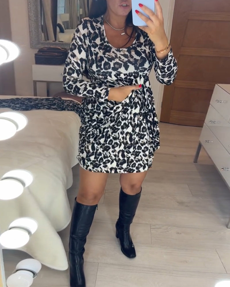 Herfstjurk met luipaardprint