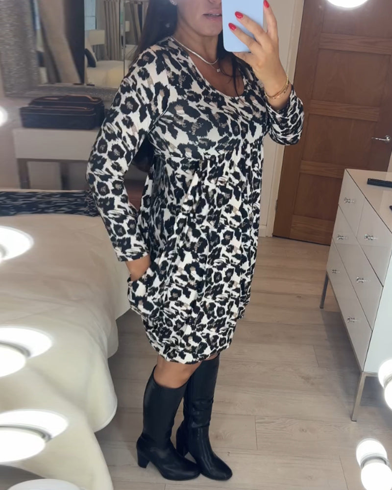 Herfstjurk met luipaardprint