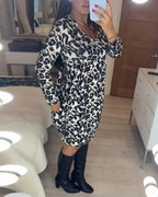 Herfstjurk met luipaardprint