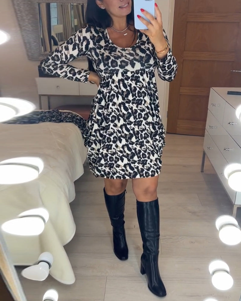 Herfstjurk met luipaardprint