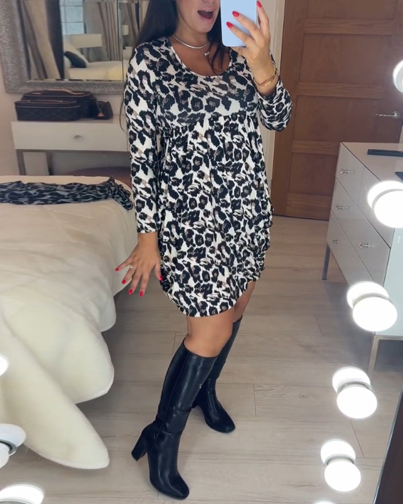 Herfstjurk met luipaardprint