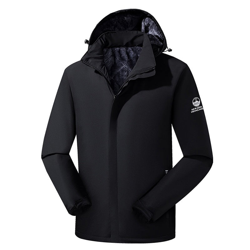 Heren parka met afneembare capuchon