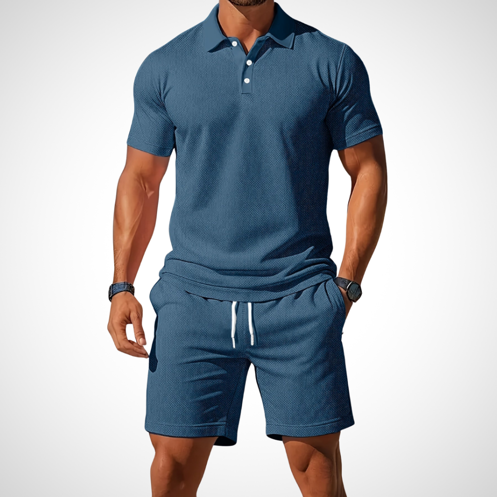 Casual polo- en shortset voor heren