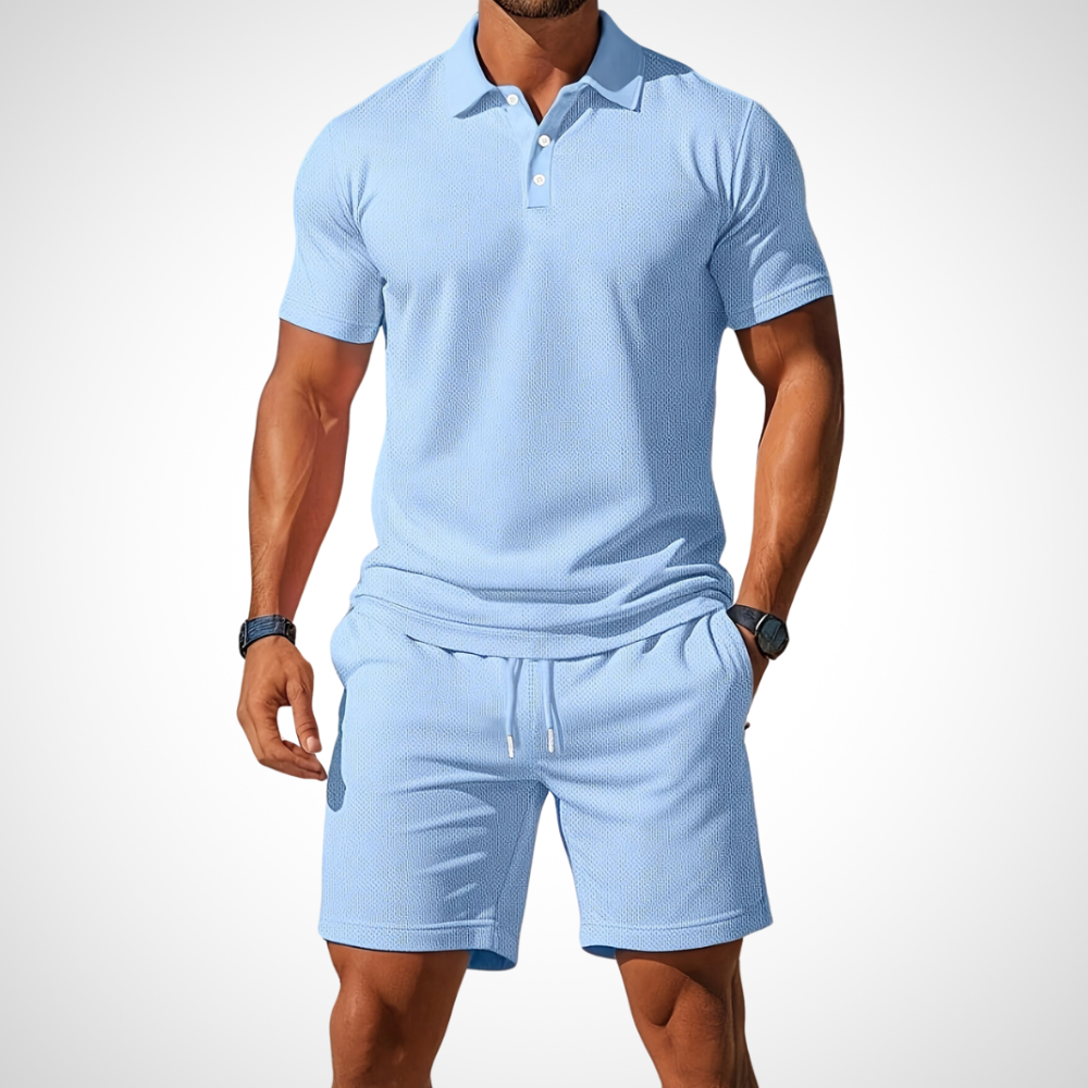 Casual polo- en shortset voor heren