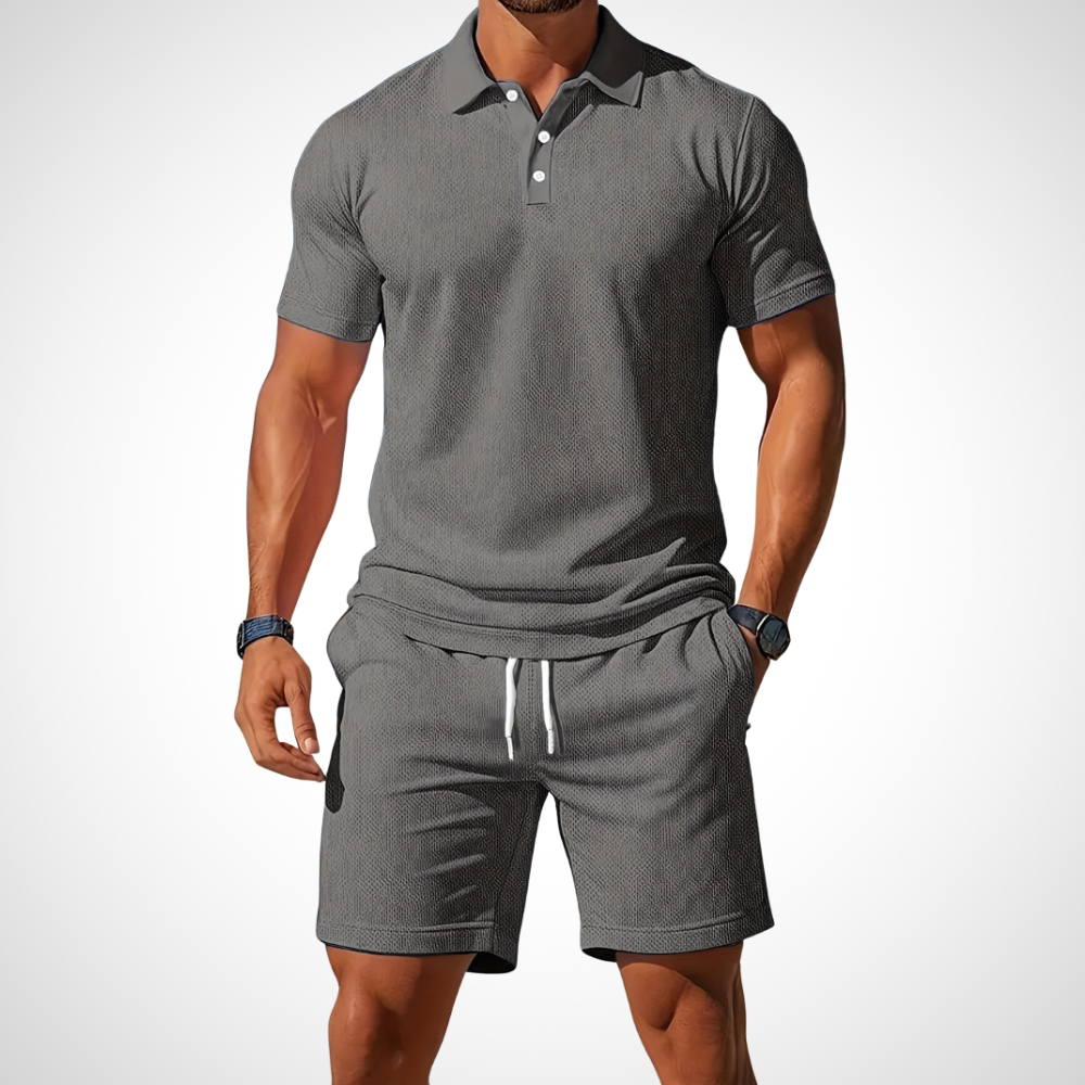 Casual polo- en shortset voor heren