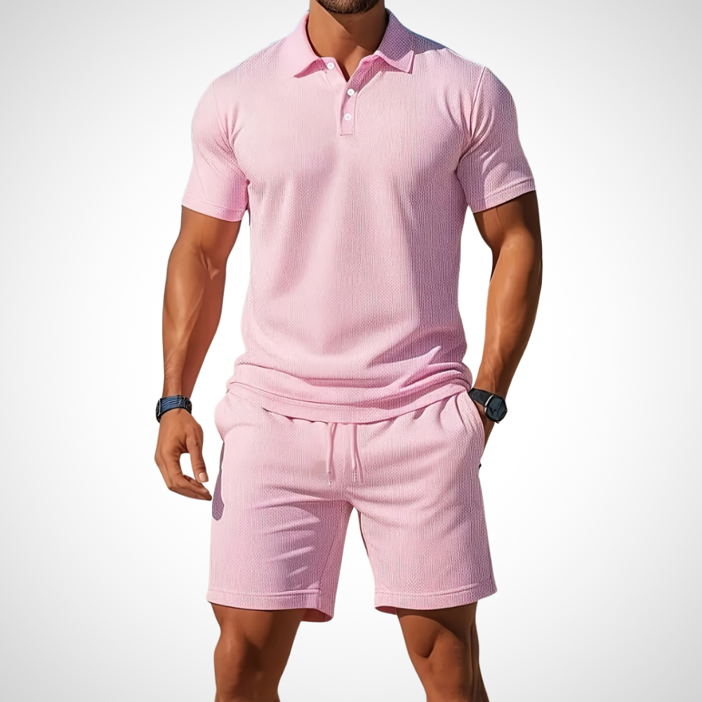 Casual polo- en shortset voor heren