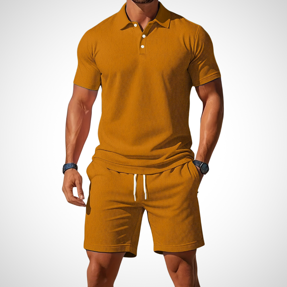 Casual polo- en shortset voor heren