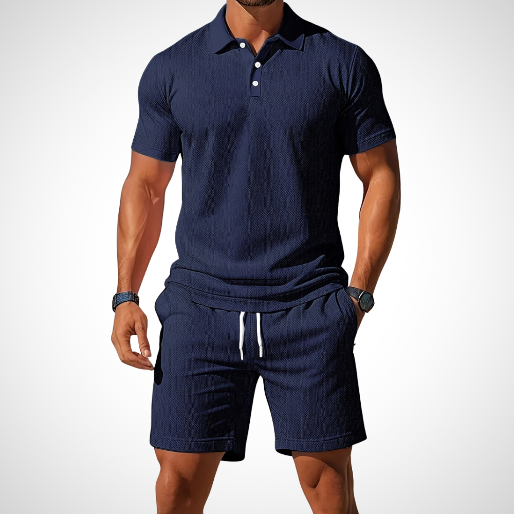 Casual polo- en shortset voor heren