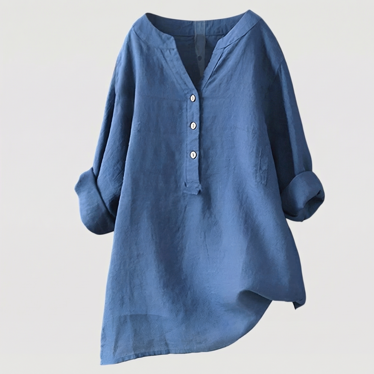 Willemijn | Lichte damesblouse met V-hals en knoopsluiting