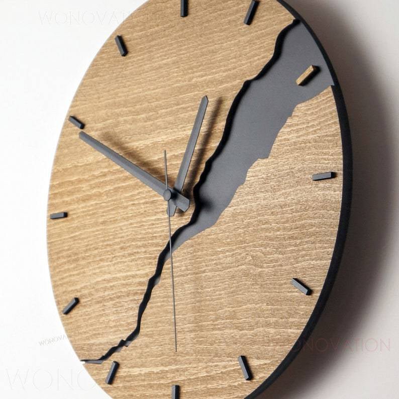 Houten wandklok