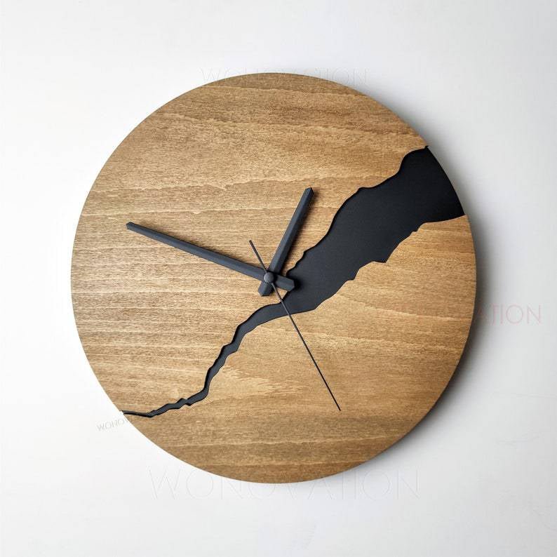 Houten wandklok