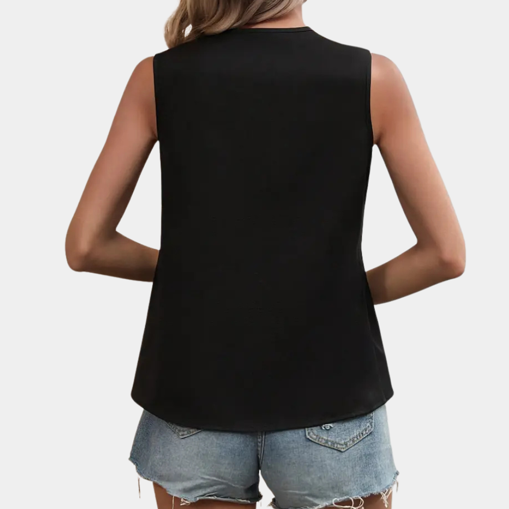 Zwart-Witte asymmetrische blouse voor dames