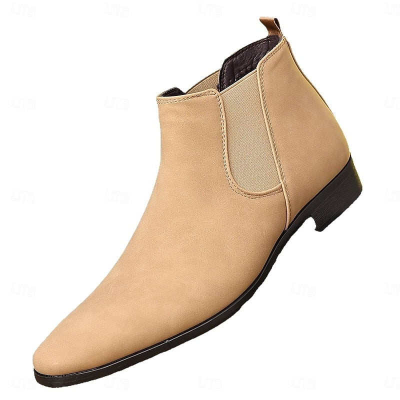 Chelsea boots met elastische zijpanelen en lage hak