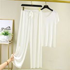 Ice silk loungewear set – materiaal: Polyester, Spandex — afbeelding 6