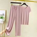 Ice silk loungewear set – materiaal: Polyester, Spandex — afbeelding 8