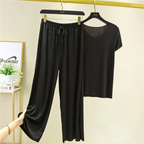 Ice silk loungewear set – materiaal: Polyester, Spandex — afbeelding 5