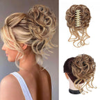 Klem met hairextension voor golvende knot